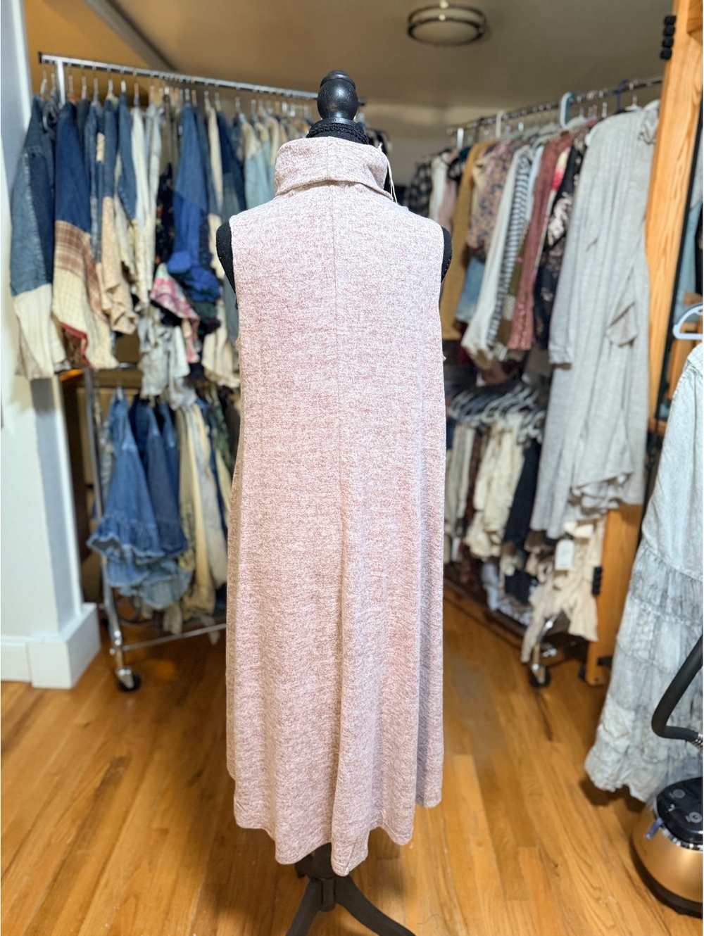 DEAR SCARLETT Glam Set Turtleneck Sleeveless Midi Dress & Cardigan Wine NWT M - Picture 7 of 9
